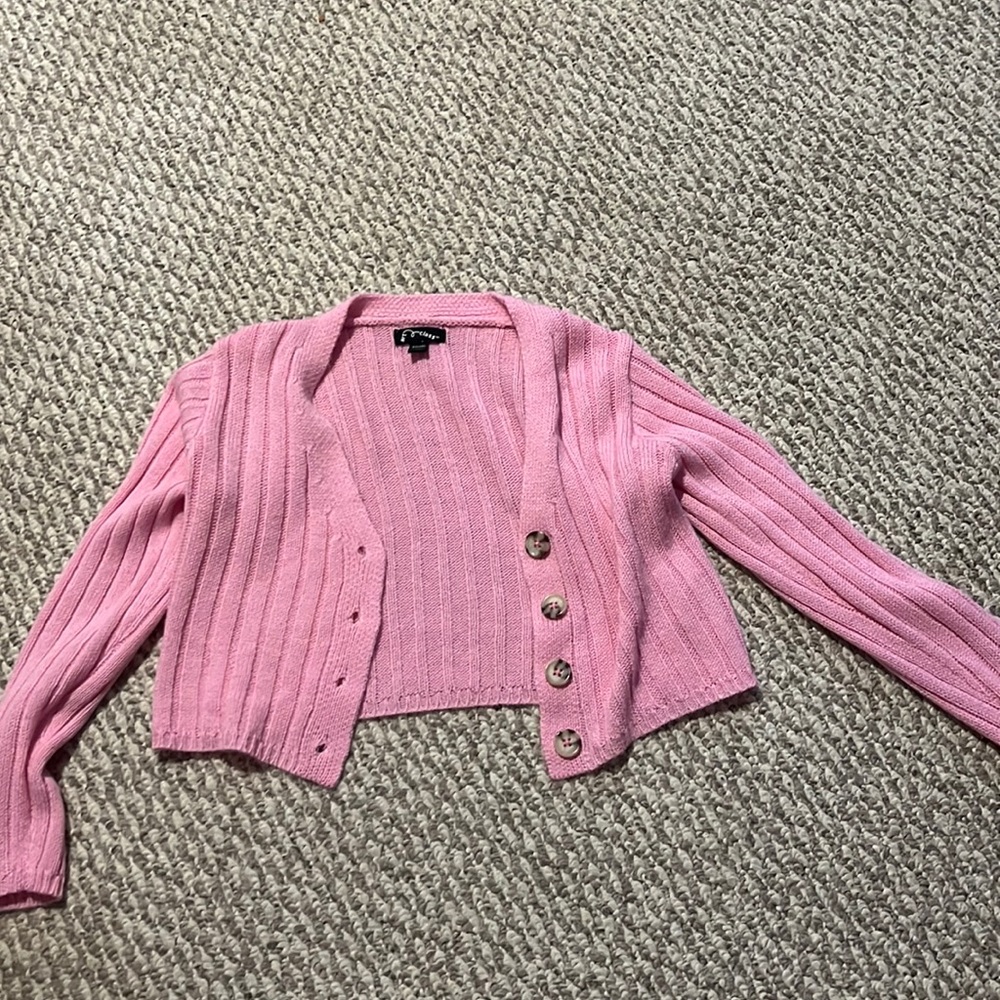 cropped hot pink sweater